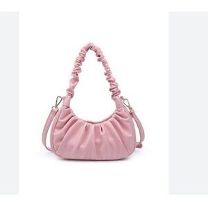 URBAN EXPRESSIONS Oliveta leather scrunch handle mini shoulder crossbody - Pink